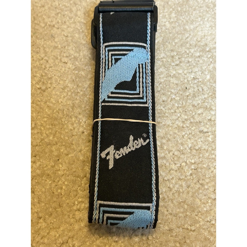 Genuine Fender� 2" Monogrammed Black/Grey/Blue Guitar Strap 099-0681-502